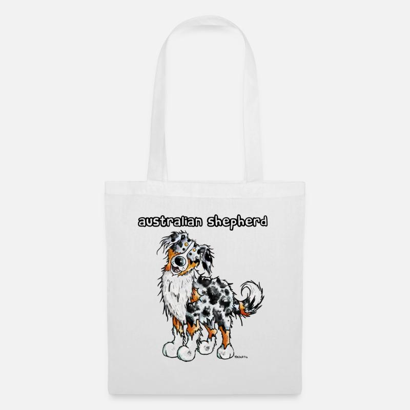 Süßer Australian Shepherd - Stoffbeutel - Weiß