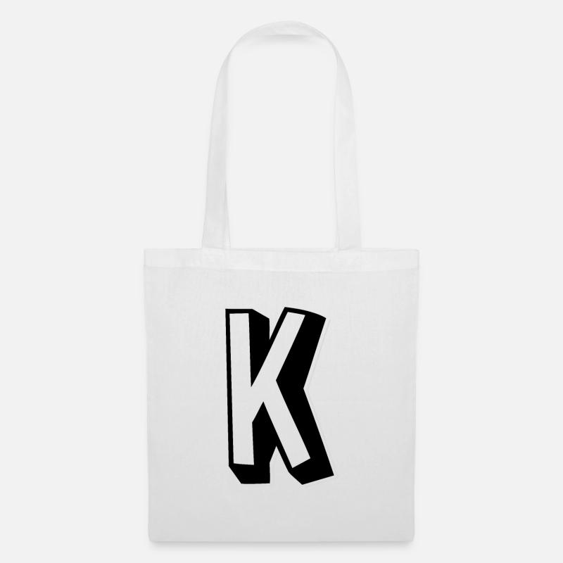 Buchstabe K - Alphabet K. - Stoffbeutel - Weiß