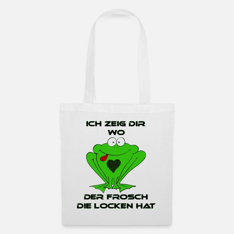 Ich zeig Dir wo der Frosch die Locken hat - Stoffbeutel - Weiß
