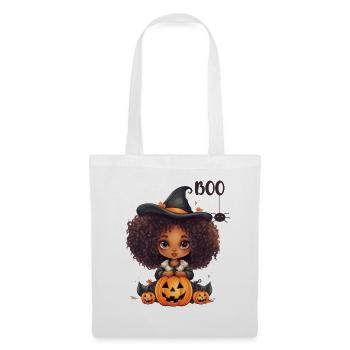 Halloween Hexe mit Kürbissen - Stoffbeutel - Weiß - Vorne