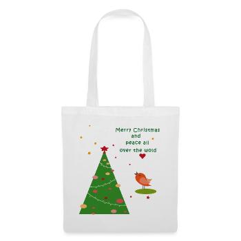 Joyeux Noël Paix - Sac en tissu - blanc - Devant