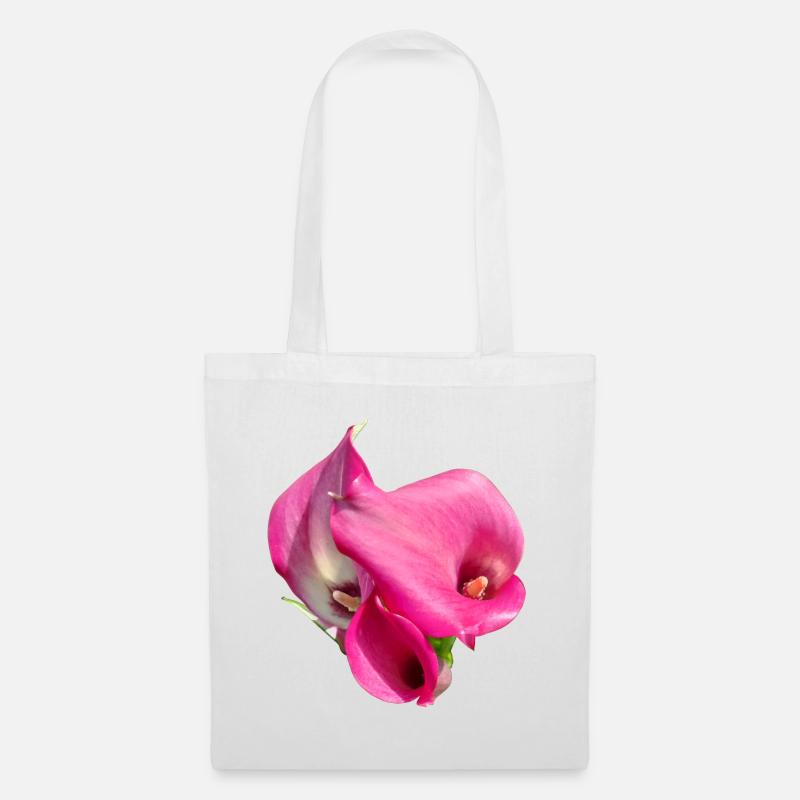 Pink Calla Blütentrio - Stoffbeutel - Weiß
