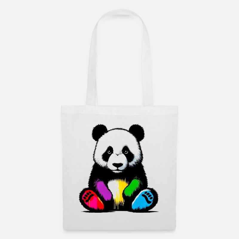 Panda - Stoffbeutel - Weiß