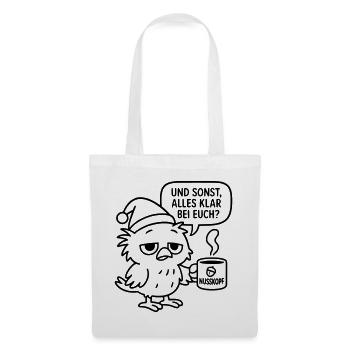 Morning grouch Vogel_mit_Kaffeetasse_und_Sprechblase - Tote Bag - white - Front