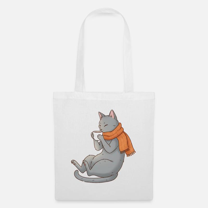 Coffee Cat - Stoffbeutel - Weiß