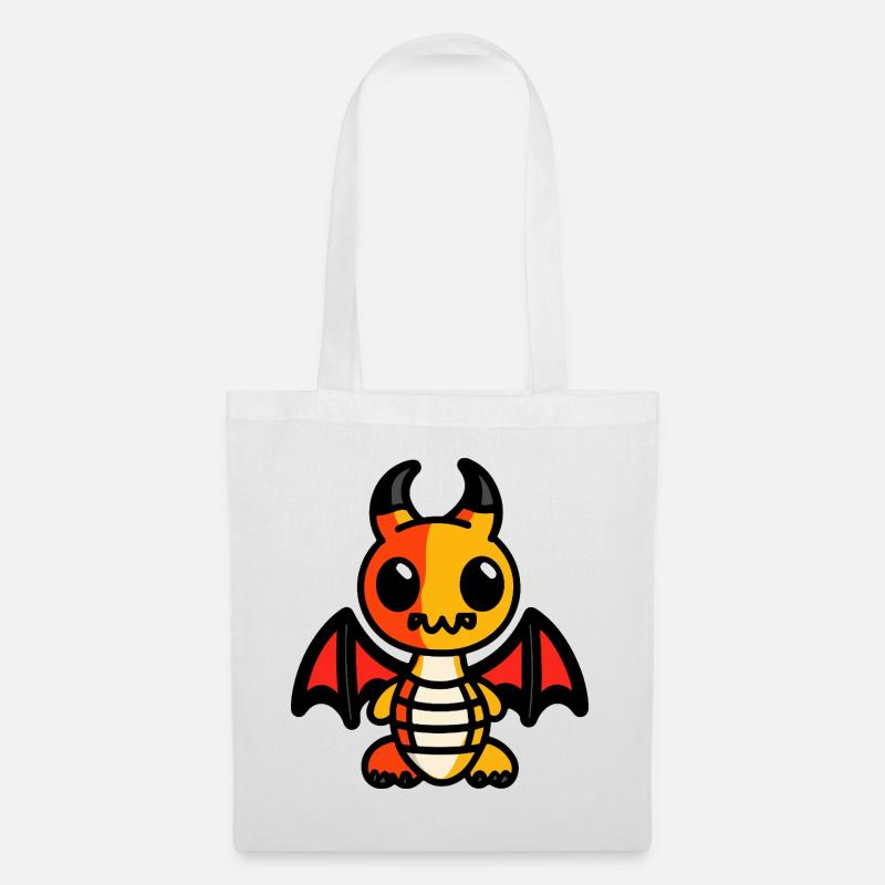 Drache Halloween Zombie - Stoffbeutel - Weiß