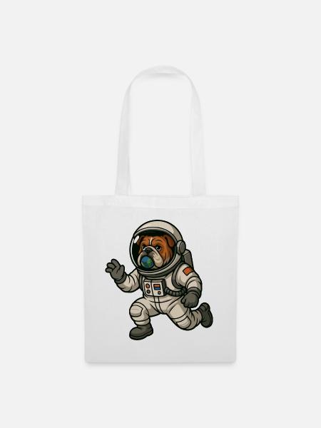 Astro Bulldog Entdecker - Stoffbeutel - Weiß