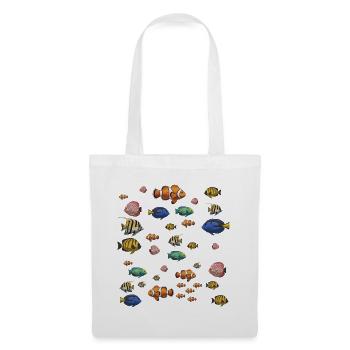 Colorful Fish Underwater Pattern - Tote Bag - white - Front