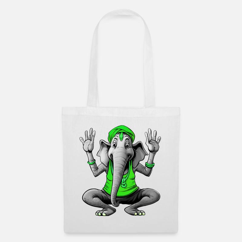 Elefant Yoga - Stoffbeutel - Weiß