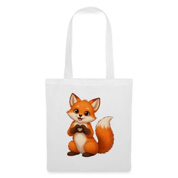 Forme de cœur de renard d’amour - Sac en tissu - blanc - Devant