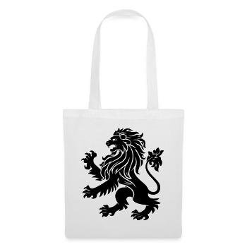 Wappenlöwe Heraldik Symbol Schwarz - Stoffbeutel - Weiß - Vorne