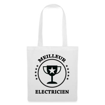 Meilleur Électricien : Le Trophée de la Qualité - Sac en tissu - blanc - Devant