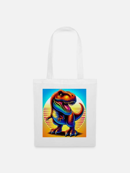 Dinosaurier - Stoffbeutel - Weiß