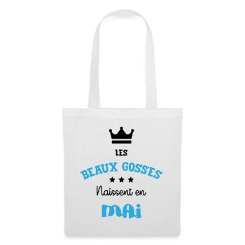 Cadeau naissance bébé garçon Mai Beaux Gosses BG - Sac en tissu - blanc - Devant