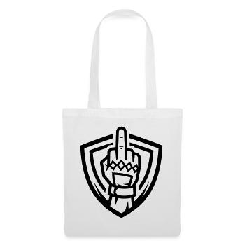 Mittelfinger Handschuh Wappen Schwarz Symbol - Stoffbeutel - Weiß - Vorne
