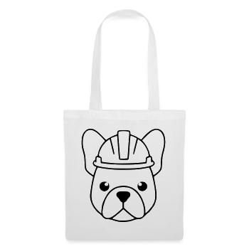 Frenchie Bauhelm Kopf Outline - Stoffbeutel - Weiß - Vorne