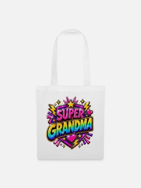 Super Grandma - Superheld Rainbow Comic Helden - Stoffbeutel - Weiß