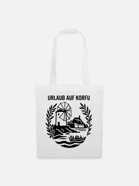 Korfu Urlaub Griechenland - Stoffbeutel - Weiß