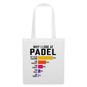 Padel : Pourquoi je perds au Padel - Sac en tissu - blanc - Devant