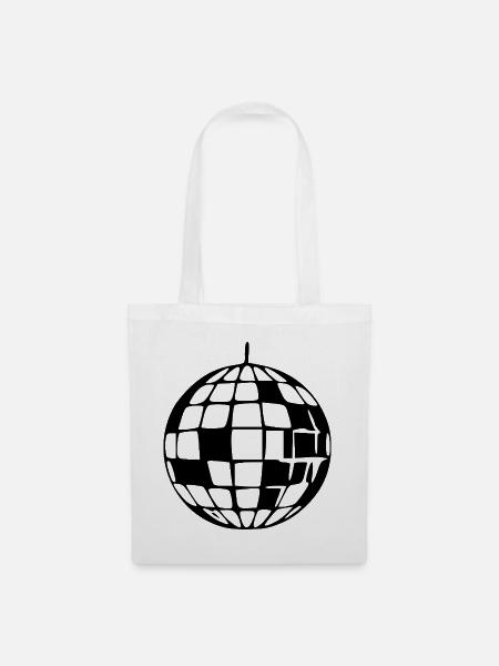 Discokugel 80er Jahre Geschenk - Stoffbeutel - Weiß