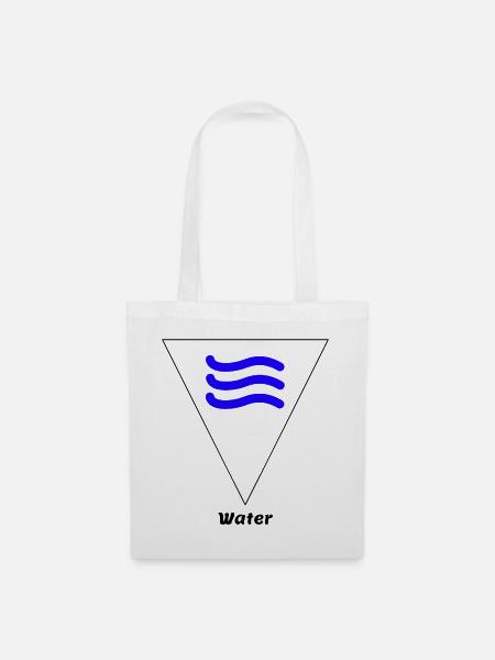 Wasser Element Symbol Alchemie Wicca - Stoffbeutel - Weiß