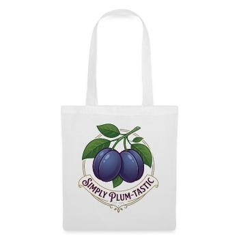 Two Plums Simply Plum-tastic Vintage-Logo - Stoffbeutel - Weiß - Vorne