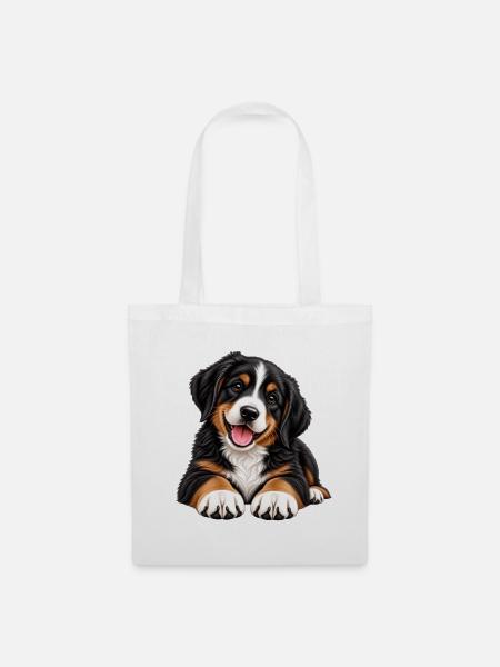 Berner Sennenhund Welpe - Stoffbeutel - Weiß