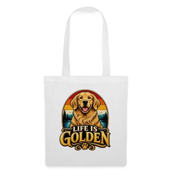 Life Is Golden Retriever Retro - Stoffbeutel - Weiß - Vorne