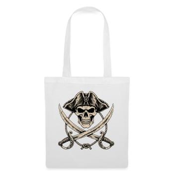 Piratenschädel mit gekreuzten Säbeln - Stoffbeutel - Weiß - Vorne