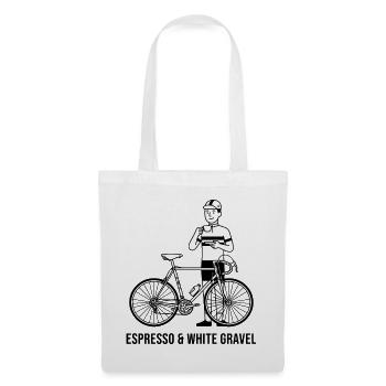 Kunst von Espresso & weißem Kies - Stoffbeutel - Weiß - Vorne