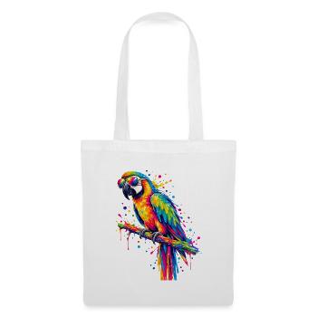 Regenbogenpapagei mit Sonnenbrille - Stoffbeutel - Weiß - Vorne