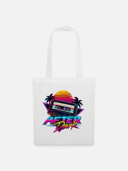 After Dark 80er Retro Synthwave - Stoffbeutel - Weiß