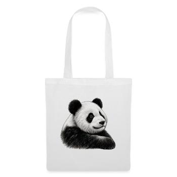 Panda Illustration - Stoffbeutel - Weiß - Vorne