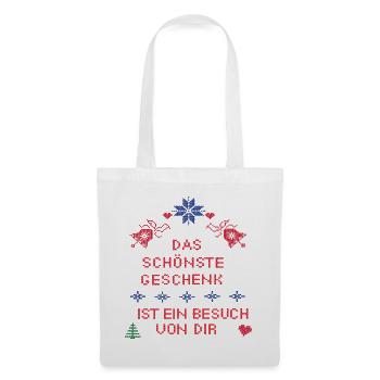 Geschenk Weihnachten - Stoffbeutel - Weiß - Vorne