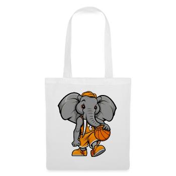 Basketball Elefant - Stoffbeutel - Weiß - Vorne