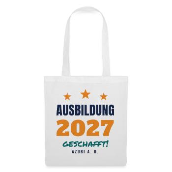 Ausbildung 2027 geschafft – Azubi a. D. Geschenk - Stoffbeutel - Weiß - Vorne