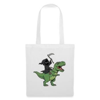 Sensenmann auf T-Rex  - Stoffbeutel - Weiß - Vorne