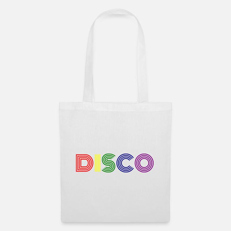 Disco Neon Streifen Retro - Stoffbeutel - Weiß