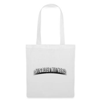 St Galler mit Herz mit Linienraster schmutzig - Stoffbeutel - Weiß - Vorne