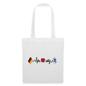 Cardio coeur avec drapeau Allemagne et drapeau Finlande - Sac en tissu - blanc - Devant