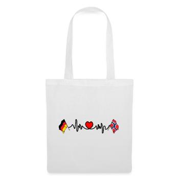 Cardio coeur avec drapeau Allemagne et drapeau Norvège - Sac en tissu - blanc - Devant