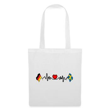Cardio coeur avec drapeau Allemagne et drapeau Suède - Sac en tissu - blanc - Devant