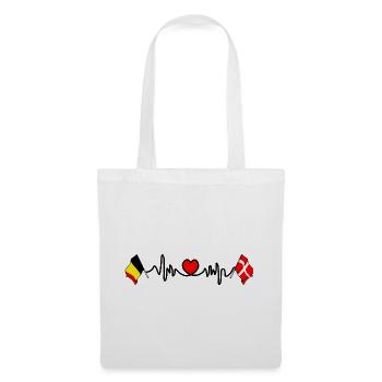 Cardio heart, Drapeau de la Belgique, drapeau du Danemark - Sac en tissu - blanc - Devant