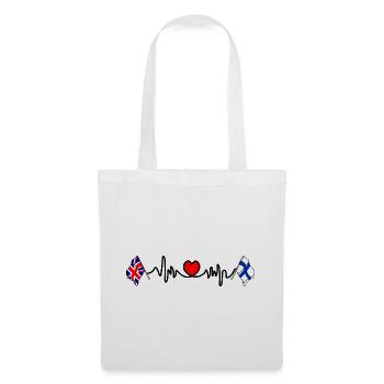 Cardio heart Drapeau Angleterre, drapeau Finlande - Sac en tissu - blanc - Devant