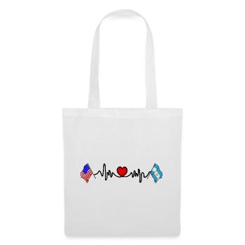 Cardio Heart Flag USA, Argentina - Tote Bag - white - Front