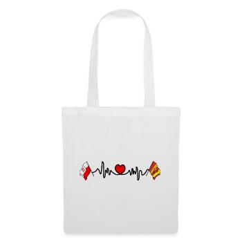 Cardio heart Drapeau Pologne, drapeau Lodz - Sac en tissu - blanc - Devant