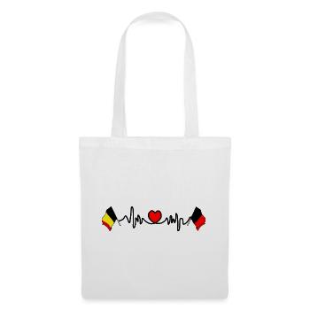 Cardio heart avec Flag Belgium et drapeau Namur - Sac en tissu - blanc - Devant