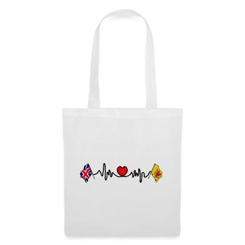 omerset flag + heartbeat + UK flag - Tote Bag - white - Front