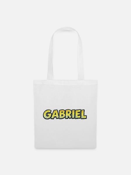 Gabriel – Handgezeichnete Typografie - Stoffbeutel - Weiß