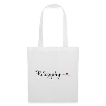 Niedliche Philosophie Typografie mit Herz - Stoffbeutel - Weiß - Vorne